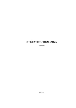 KVĖPAVIMO BIOFIZIKA