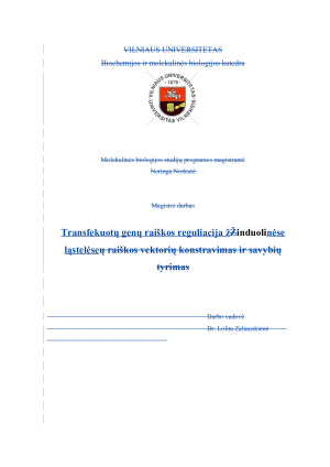 Transfekuotų genų raiškos reguliacija žinduolinėse ląstelėse