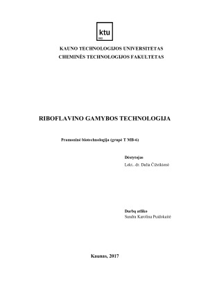 RIBOFLAVINO GAMYBOS TECHNOLOGIJA. Paveikslėlis 1