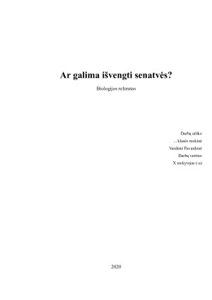 Ar galima išvengti senatvės. Paveikslėlis 1