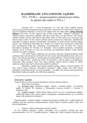 BAJORIŠKASIS  LITUANISTINIS  SĄJŪDIS. Paveikslėlis 1