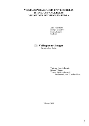 Dž. Vašingtonas- žmogus. Paveikslėlis 1