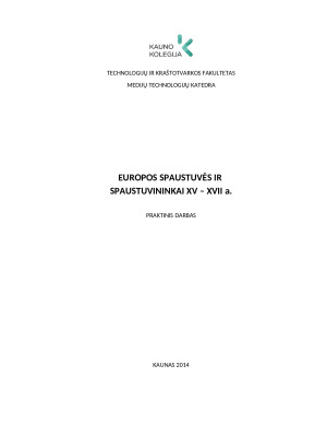 EUROPOS SPAUSTUVĖS IR SPAUSTUVININKAI XV – XVII a.