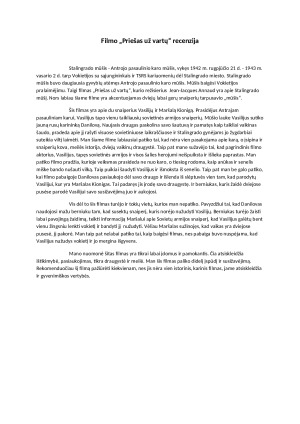 Filmo „Priešas už vartų“ recenzija