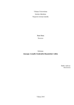 Juozapo Arnulfo Giedraičio lituanistinė veikla