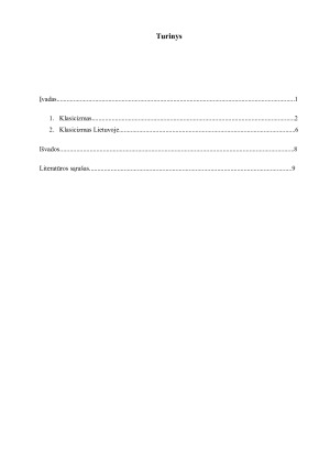 Klasicizmo epocha ir jos raiška Lietuvoje