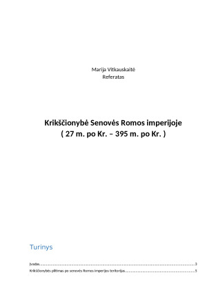 Krikščionybė Senovės Romos imperijoje ( 27 m. po Kr. – 395 m. po Kr. )