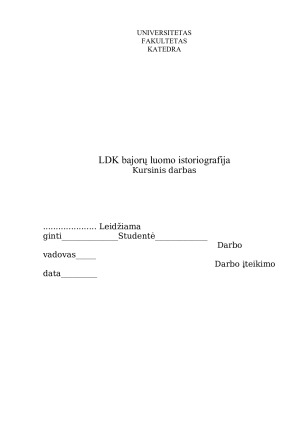 LDK bajorų luomo istoriografija