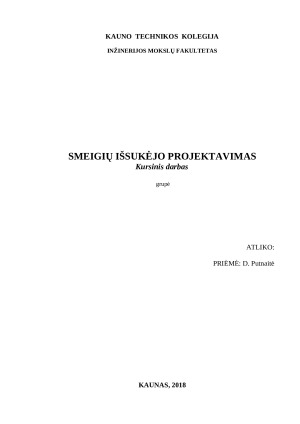 Smeigių išsukėjo projektavimas