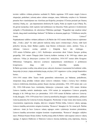 Lietuvos geopolitinė ir geografinė padėtis ir jos kitimas. K. Pakštas (1893-1960) – geopolitikos pradininkas Lietuvoje. Jo knyga „Baltijos respublikų politinė geografija“. K. Pakšto idėjos. Paveikslėlis 9