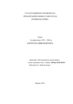 Livonijos karas 1559 – 1582 m.
