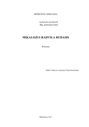 MIKALOJUS RADVILA RUDASIS