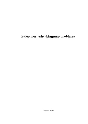 Palestinos valstybingumo problema