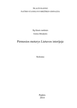 Pirmosios moterys Lietuvos istorijoje. Paveikslėlis 1