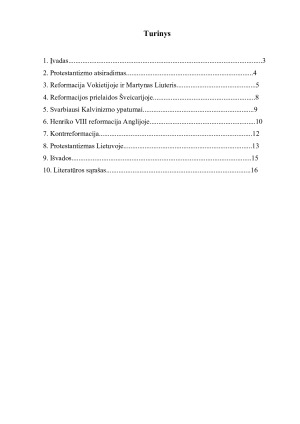 Reformacija - jos atsiradimo priežastys, kryptys ir istorinė reikšmė