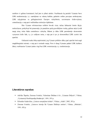 Vytauto laikų reformos ir jų įtaka tolesnei LDK valstybės ir visuomenės struktūrai. Paveikslėlis 10