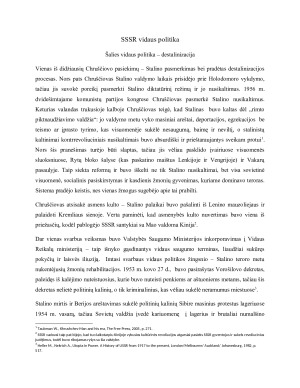 SSSR vidaus politika. Destalinizacija