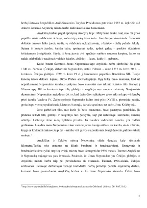 ŠIUOLAIKINĖ LIETUVOS MIESTŲ IR MIESTELIŲ HERALDIKA. ANYKŠČIŲ MIESTO BEI JO APYLINKIŲ. Paveikslėlis 8