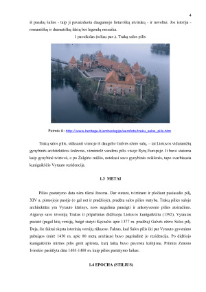 TRAKŲ PILIES ARCHITEKTŪRINIS KULTŪROS PAVELDAS. Paveikslėlis 4