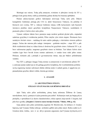 TRAKŲ PILIES ARCHITEKTŪRINIS KULTŪROS PAVELDAS. Paveikslėlis 5