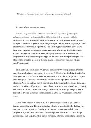 Tūkstanmečio klausimas kas sieja senąją ir naująją Lietuvą