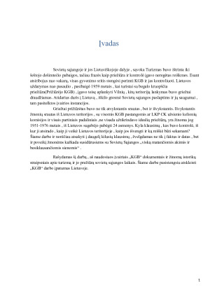 Turizmo kontrolė ir priežiūra Sovietų Lietuvoje - KGB veikla ir jos poveikis visuomenei