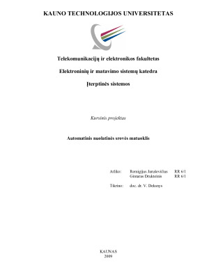 Automatinis nuolatinės srovės matuoklis. Kursinis
