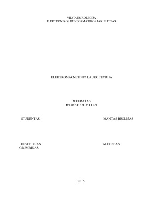 ELEKTROMAGNETINIO LAUKO TEORIJA