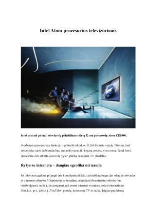 Išmaniuosiuose televizoriuose naudojami procesoriai. Paveikslėlis 8