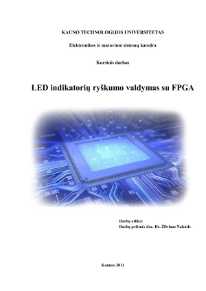 LED indikatorių ryškumo valdymas su FPGA. Kursinis