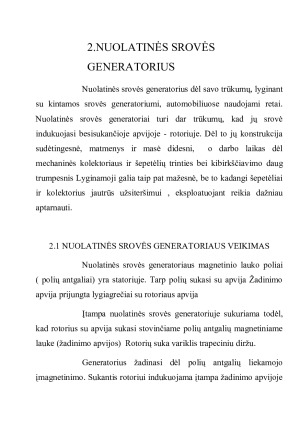NUOLATINĖS SROVĖS GENERATORIUS