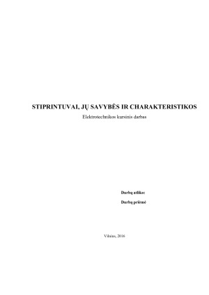 STIPRINTUVAI, JŲ SAVYBĖS IR CHARAKTERISTIKOS. Kursinis