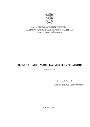 ŠILUMINIŲ LAUKŲ MODELIAVIMAS ELEKTRONIKOJE. Paveikslėlis 1