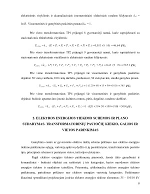 Transformatorinių pastočių galios nustatytmas ir jų pastatymo vietos parinkimas. Paveikslėlis 8