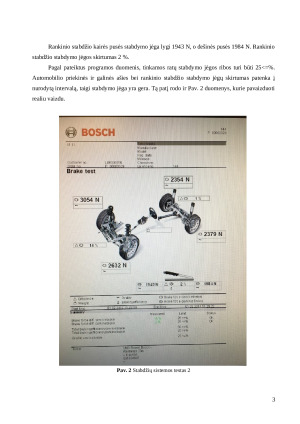 Stabdžių sistemos patikra BSA diagnostiniu stendu. Paveikslėlis 3