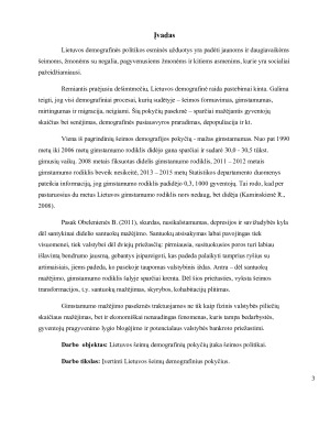 DEMOGRAFINIAI POKYČIAI ŠEIMOS GYVENIME IR JŲ ĮTAKA ŠEIMOS POLITIKAI LIETUVOJE. Paveikslėlis 3