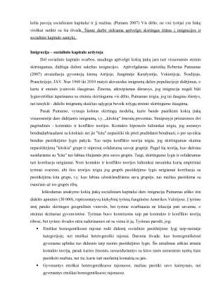 Imigracijos ir socialinio kapitalo santykis. Paveikslėlis 2