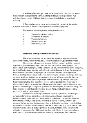 KALBINIS ELGESYS IR SOCIALINĖS KLASĖS. Paveikslėlis 5