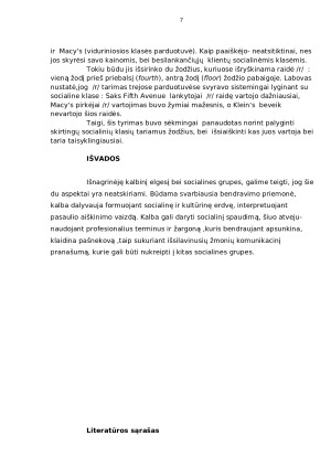 KALBINIS ELGESYS IR SOCIALINĖS KLASĖS. Paveikslėlis 7