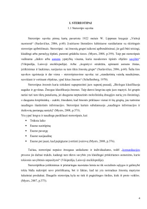 KELIŲ STEREOTIPŲ PASIREIŠKIMO ATVEJŲ PRISTATYMAS. Paveikslėlis 4