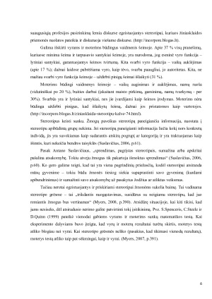 KELIŲ STEREOTIPŲ PASIREIŠKIMO ATVEJŲ PRISTATYMAS. Paveikslėlis 6