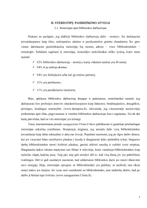 KELIŲ STEREOTIPŲ PASIREIŠKIMO ATVEJŲ PRISTATYMAS. Paveikslėlis 7
