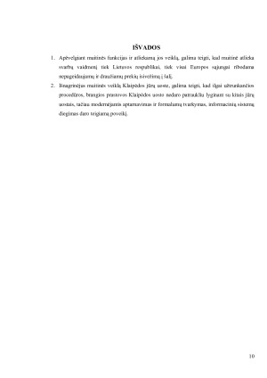 Klaipėdos teritorinė muitinė, jos funkcijos, struktūra . Muitinės įtaka uosto veiklai. Paveikslėlis 10