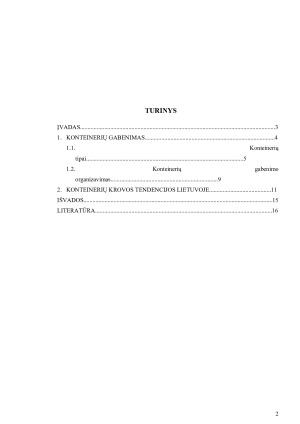 KONTEINERIŲ KROVINIŲ SRAUTAS LIETUVOJE. Paveikslėlis 2