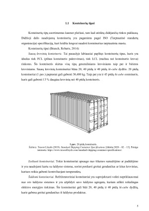 KONTEINERIŲ KROVINIŲ SRAUTAS LIETUVOJE. Paveikslėlis 5