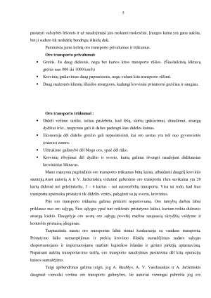 Krovinių gabenimo oro transportu analizė. Paveikslėlis 5