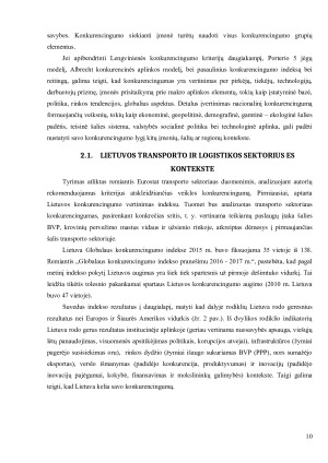 LIETUVOS TRANSPORTO IR LOGISTIKOS SEKTORIAUS KONKURENCINGUMO VERTINIMAS ES KONTEKSTE. Paveikslėlis 10