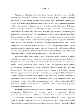 LIETUVOS TRANSPORTO IR LOGISTIKOS SEKTORIAUS KONKURENCINGUMO VERTINIMAS ES KONTEKSTE. Paveikslėlis 3