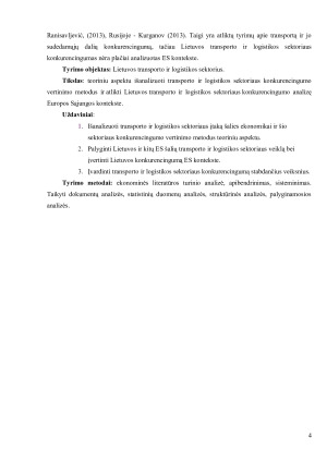 LIETUVOS TRANSPORTO IR LOGISTIKOS SEKTORIAUS KONKURENCINGUMO VERTINIMAS ES KONTEKSTE. Paveikslėlis 4
