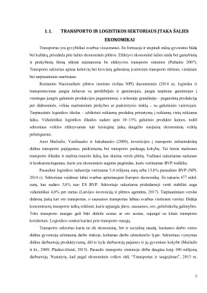 LIETUVOS TRANSPORTO IR LOGISTIKOS SEKTORIAUS KONKURENCINGUMO VERTINIMAS ES KONTEKSTE. Paveikslėlis 5